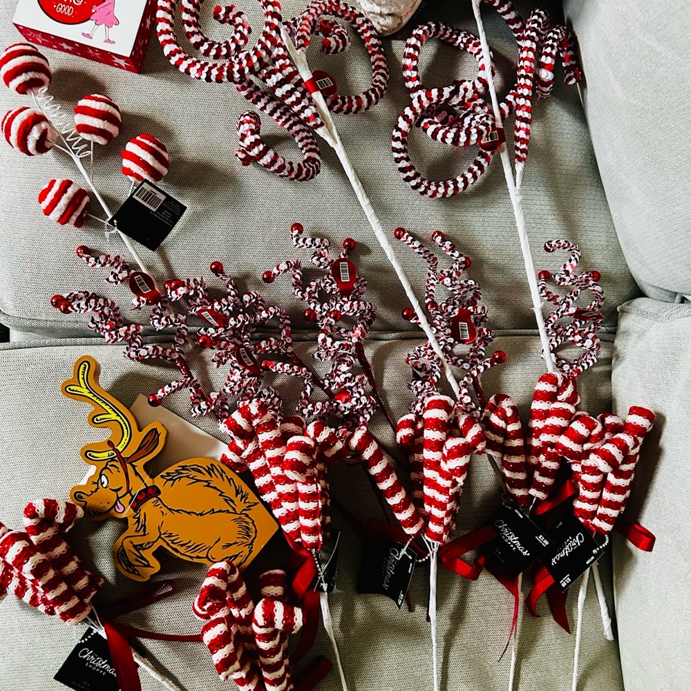 Grinch Red and White Christmas Decorations